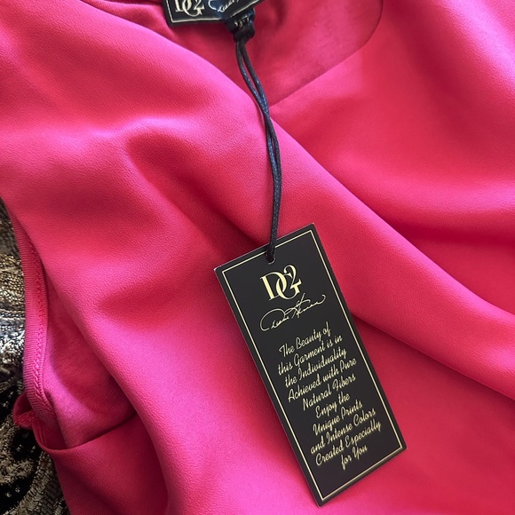 DG2 by Diane Gilman Pink Asymmetrical Tiered Tank Top - Picture 7 of 10